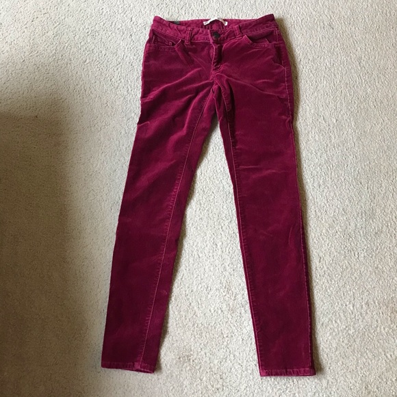 Lauren Conrad Straight Corduroy Pants in Wine Red - Picture 1 of 4